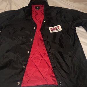 Obey windbreaker size large for men, never worn.